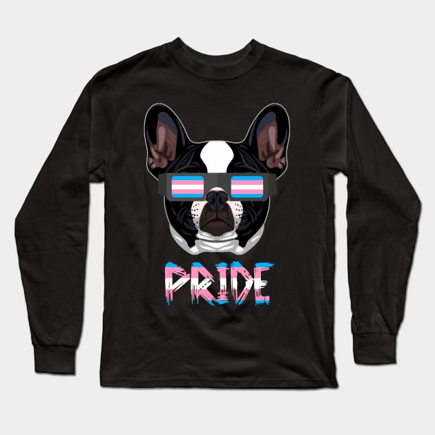 French Bulldogs Transgender Flag Lgbt Long Sleeve T-Shirt by MarrinerAlex